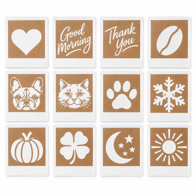 12 kraft stencils included